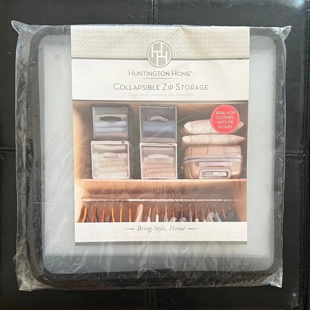 Huntington Home Black Collapsible Storage Organizer NIB